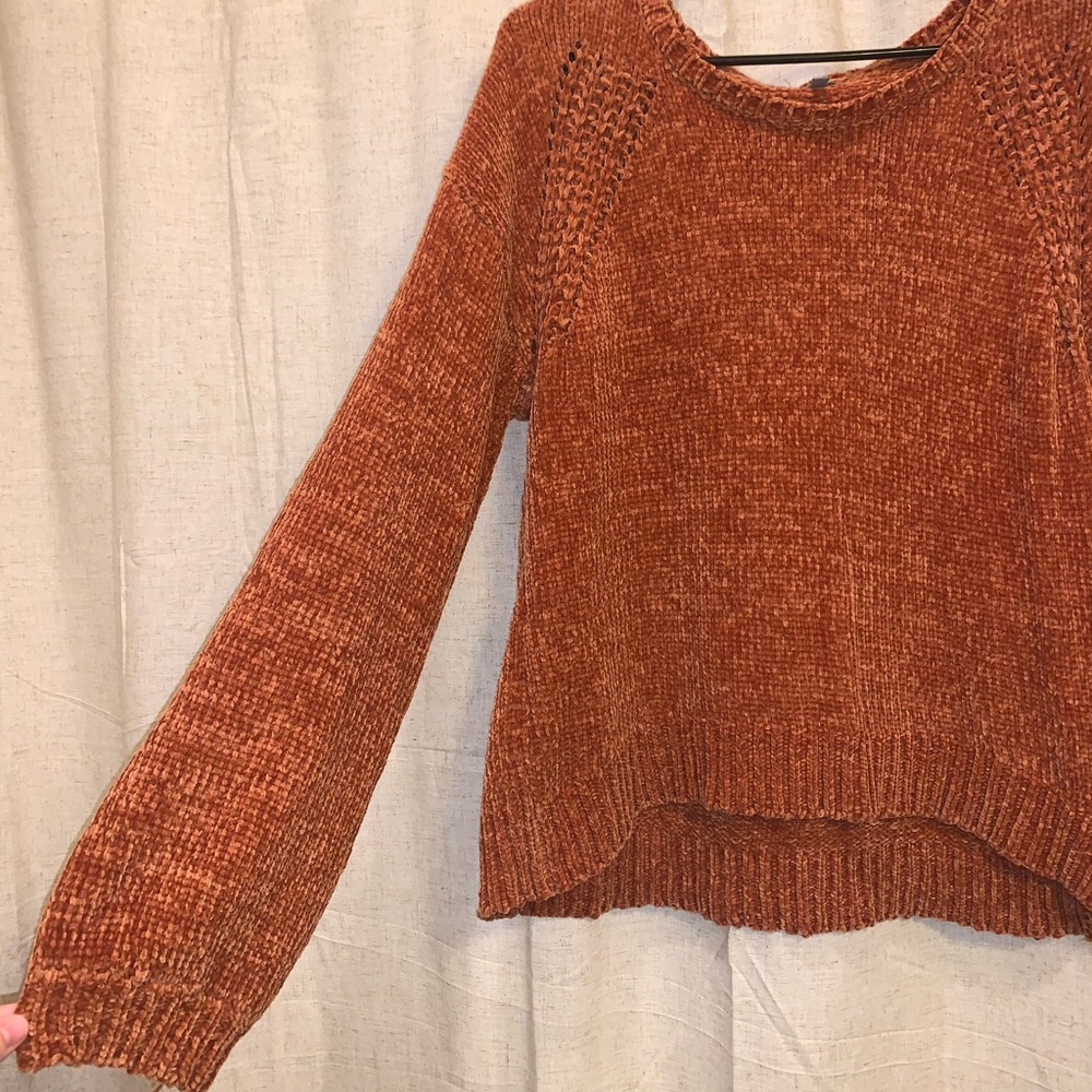 Burnt orange velvet sweater
